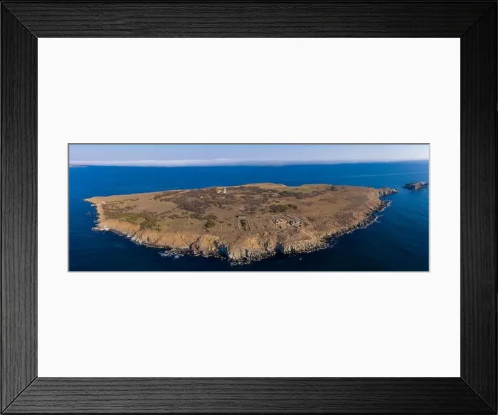 Framed Print : Saint Ivan island near Sozopol in Bulgaria, drone panoramic shot. Archaeological site of the monastery and basilica Framed Print : Saint Ivan island near Sozopol in Bulgaria, drone panoramic shot. Archaeological site of the monastery and basilica