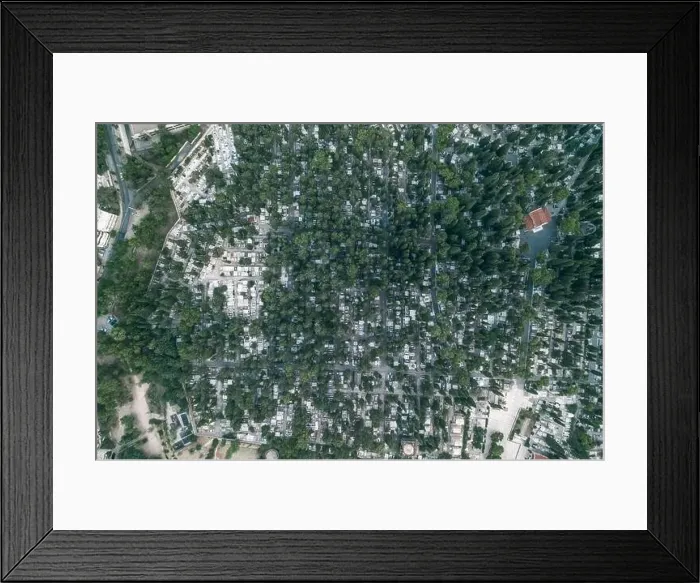 Framed Print : Aerial overhead drone shot of first cemetery of Athens Framed Print : Aerial overhead drone shot of first cemetery of Athens