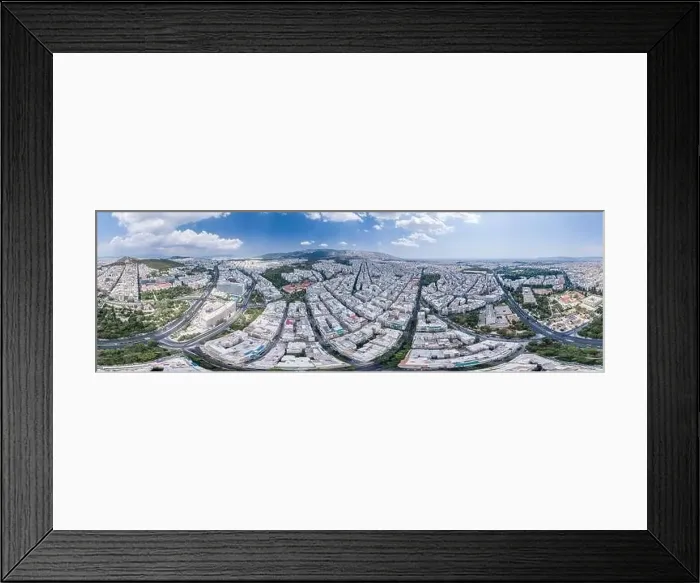 Framed Print : Aerial panoramic drone shot of west Athens with Lycabettus hill, Garden Byzantine, war musuem Framed Print : Aerial panoramic drone shot of west Athens with Lycabettus hill, Garden Byzantine, war musuem