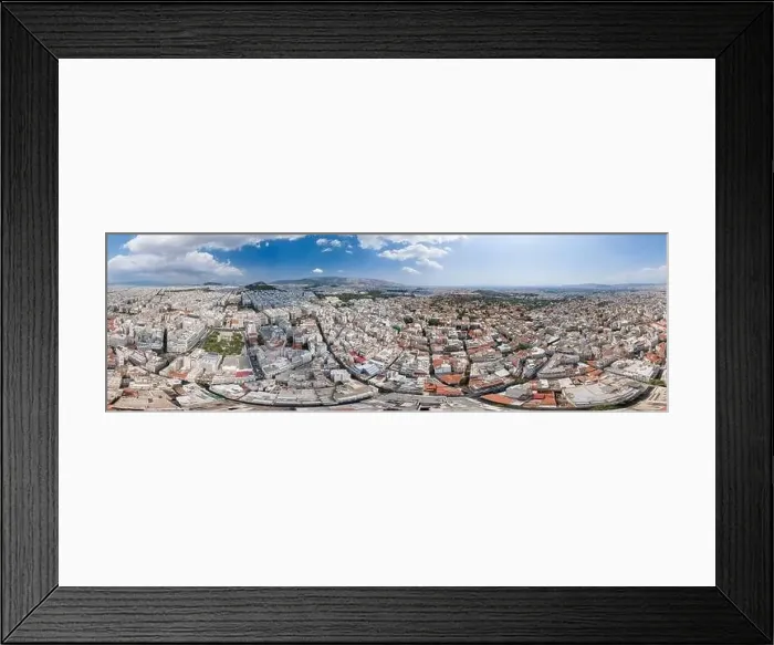 Framed Print : Aerial panoramic drone shot of west Athens with Lycabettus hill, Garden Byzantine, war musuem Framed Print : Aerial panoramic drone shot of west Athens with Lycabettus hill, Garden Byzantine, war musuem