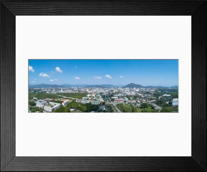 Framed Print : Aerial view drone shot High angle view Panorama of phuket city thailand in good weather day clear blue sky background Framed Print : Aerial view drone shot High angle view Panorama of phuket city thailand in good weather day clear blue sky background