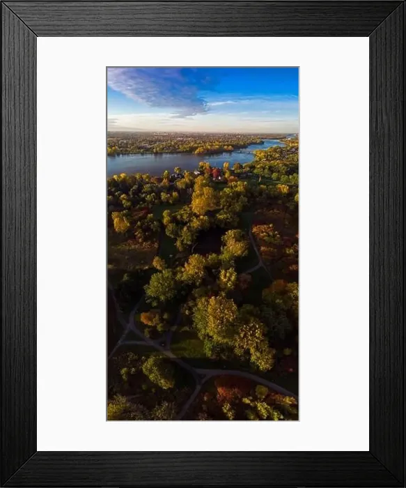 Framed Print : Laval city, aerial view in autumn Framed Print : Laval city, aerial view in autumn
