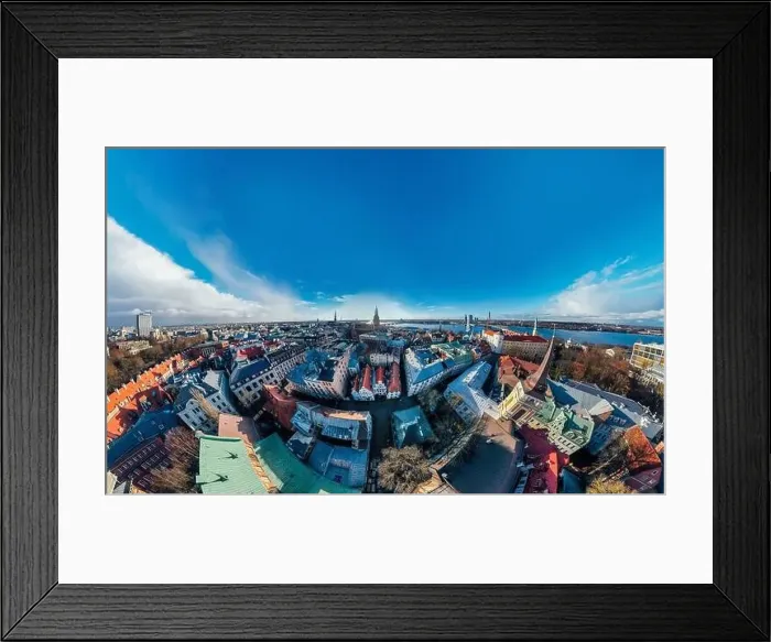 Framed Print : Riga City Church in Old Town, Historical Monument, drone 360 vr Panorama Framed Print : Riga City Church in Old Town, Historical Monument, drone 360 vr Panorama