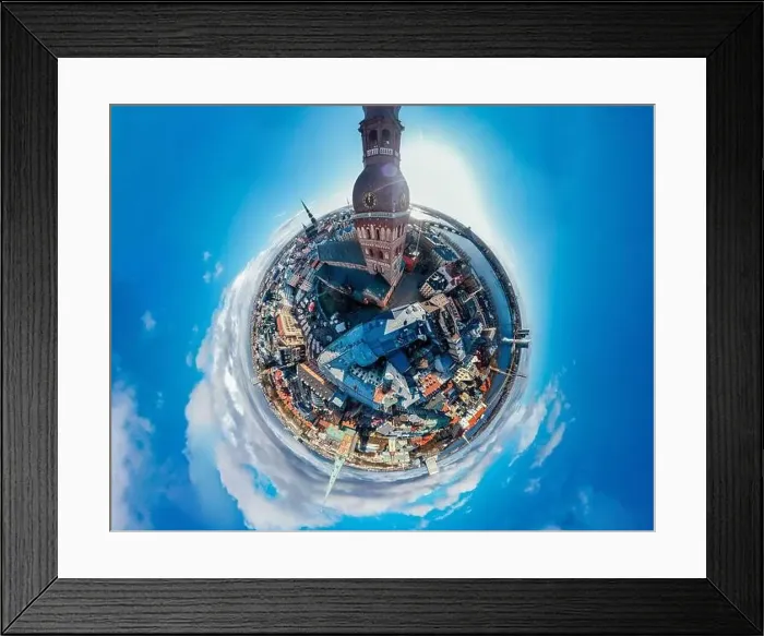 Framed Print : Riga City Dome church in Old Town, historical Monument, drone 360 vr Sphere Framed Print : Riga City Dome church in Old Town, historical Monument, drone 360 vr Sphere