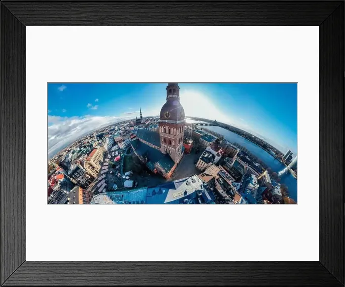 Framed Print : Riga City Dome church in Old Town, Historical Monument, drone 360 vr Panorama Framed Print : Riga City Dome church in Old Town, Historical Monument, drone 360 vr Panorama