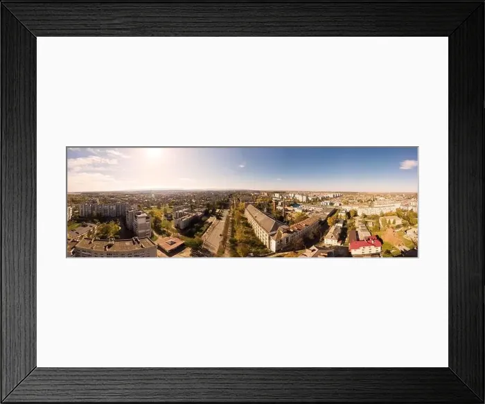 Framed Print : 180 degrees landscape of urban area. Aerial drone view cityscape. Older European town Drohobych, Ukraine Framed Print : 180 degrees landscape of urban area. Aerial drone view cityscape. Older European town Drohobych, Ukraine