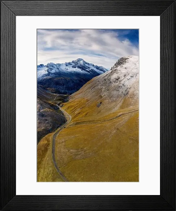 Framed Print : Aerial panoramic of Cresta di Reit in autumn, Braulio Valley, Bormio, Sondrio province, Valtellina, Lombardy, Italy Framed Print : Aerial panoramic of Cresta di Reit in autumn, Braulio Valley, Bormio, Sondrio province, Valtellina, Lombardy, Italy