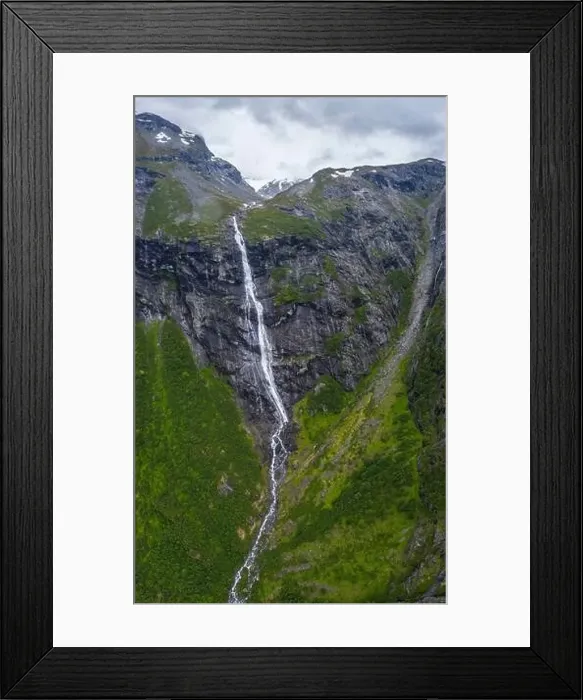 Framed Print : Aerial view of Mardalsfossen waterfall, Eikesdalen, Nesset municipality, More og Romsdal county, Western Norway Framed Print : Aerial view of Mardalsfossen waterfall, Eikesdalen, Nesset municipality, More og Romsdal county, Western Norway