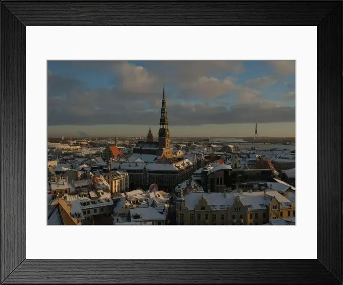 Framed Print : Riga City St.Peter Church, Down town Cathedral winter day Framed Print : Riga City St.Peter Church, Down town Cathedral winter day