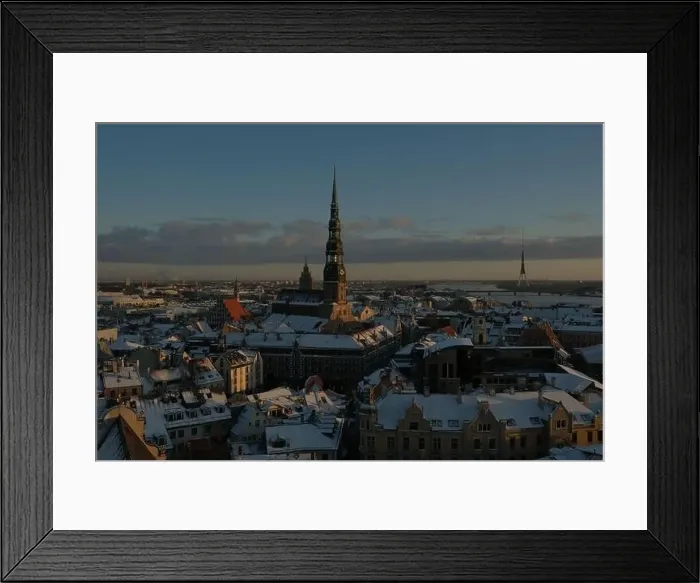 Framed Print : Riga City St.Peter Church, Down town Cathedral winter day Framed Print : Riga City St.Peter Church, Down town Cathedral winter day