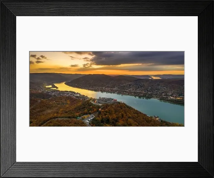 Framed Print : Visegrad, Hungary - Aerial panoramic drone view of the beautiful high castle of Visegrad Framed Print : Visegrad, Hungary - Aerial panoramic drone view of the beautiful high castle of Visegrad