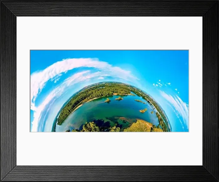 Framed Print : Beautiful futuristic panoramic (360 spherical panorama little planet) aerial drone view to city of Ust-Kamenogorsk (KZ) Framed Print : Beautiful futuristic panoramic (360 spherical panorama little planet) aerial drone view to city of Ust-Kamenogorsk (KZ)