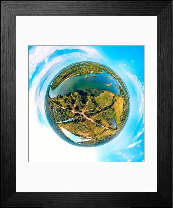 Framed Print : Beautiful futuristic panoramic (360 spherical panorama little planet) aerial drone view to city of Ust-Kamenogorsk (KZ) Framed Print : Beautiful futuristic panoramic (360 spherical panorama little planet) aerial drone view to city of Ust-Kamenogorsk (KZ)