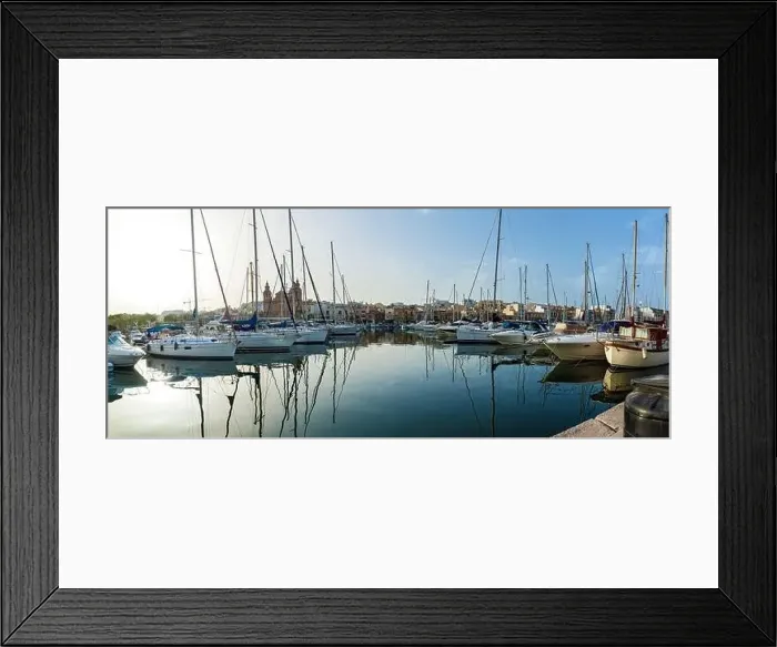 Framed Print : A lot of modern yachts and boats are moored to the shore of Malta. Amazing view of the harbor at sunset Framed Print : A lot of modern yachts and boats are moored to the shore of Malta. Amazing view of the harbor at sunset