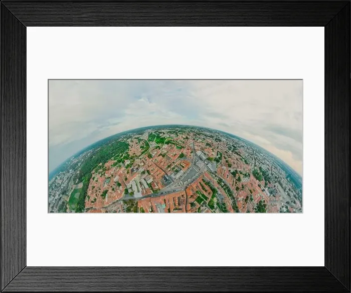 Framed Print : Vilnius Old town, the historic center of Lithuania, European city. 360 VR panorama Framed Print : Vilnius Old town, the historic center of Lithuania, European city. 360 VR panorama