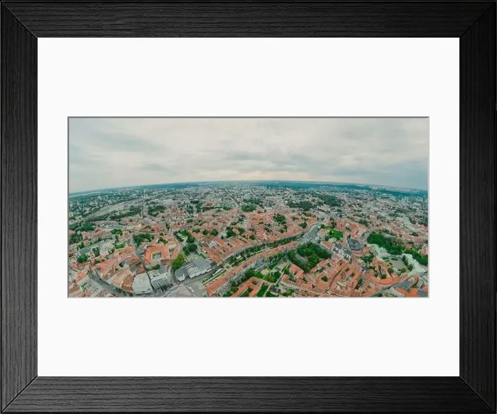 Framed Print : Vilnius Old town, the historic center of Lithuania, European city. 360 VR panorama Framed Print : Vilnius Old town, the historic center of Lithuania, European city. 360 VR panorama