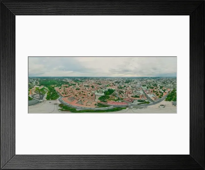 Framed Print : Vilnius Old town, the historic center of Lithuania, European city. 360 VR panorama Framed Print : Vilnius Old town, the historic center of Lithuania, European city. 360 VR panorama
