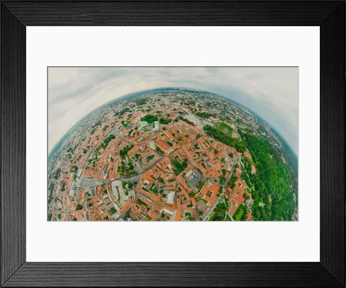 Framed Print : Vilnius Old town, the historic center of Lithuania, European city. 360 VR panorama Framed Print : Vilnius Old town, the historic center of Lithuania, European city. 360 VR panorama