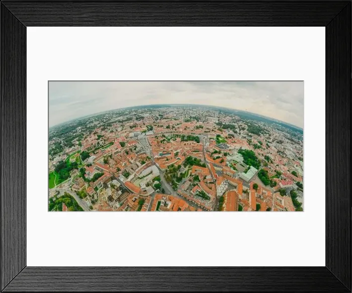 Framed Print : Vilnius Old town, the historic center of Lithuania, European city. 360 VR panorama Framed Print : Vilnius Old town, the historic center of Lithuania, European city. 360 VR panorama
