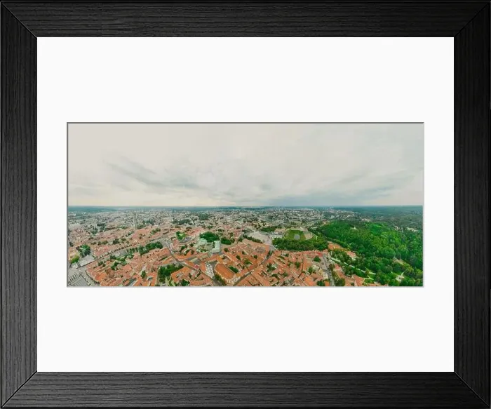 Framed Print : Vilnius Old town, the historic center of Lithuania, European city. 360 VR panorama Framed Print : Vilnius Old town, the historic center of Lithuania, European city. 360 VR panorama