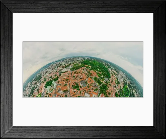 Framed Print : Vilnius Old town, the historic center of Lithuania, European city. 360 VR panorama Framed Print : Vilnius Old town, the historic center of Lithuania, European city. 360 VR panorama