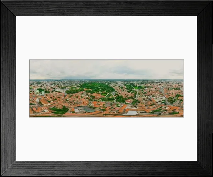 Framed Print : Vilnius Old town, the historic center of Lithuania, European city. 360 VR panorama Framed Print : Vilnius Old town, the historic center of Lithuania, European city. 360 VR panorama