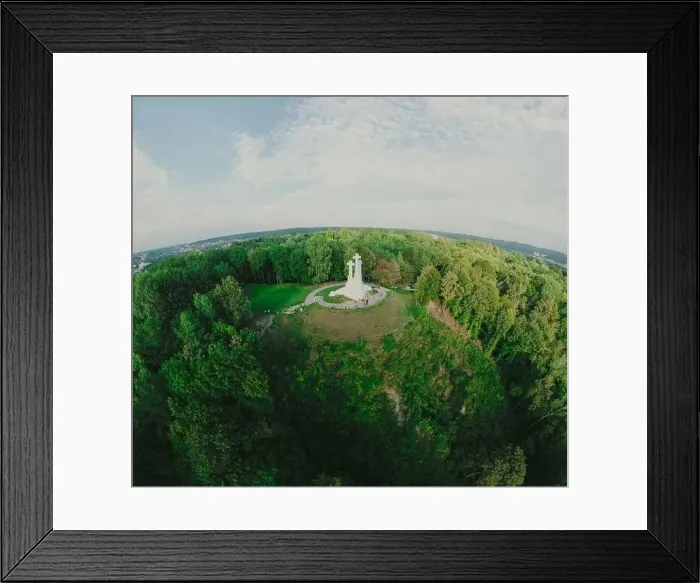 Framed Print : Park on the hill in Vilnius city, the historic center of Lithuania, European city. 360 VR panorama Framed Print : Park on the hill in Vilnius city, the historic center of Lithuania, European city. 360 VR panorama