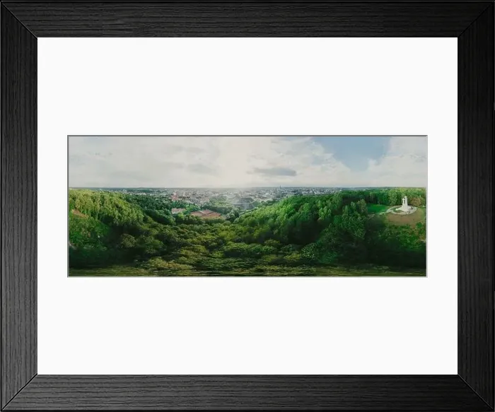 Framed Print : Park on the hill in Vilnius city, the historic center of Lithuania, European city. 360 VR panorama Framed Print : Park on the hill in Vilnius city, the historic center of Lithuania, European city. 360 VR panorama