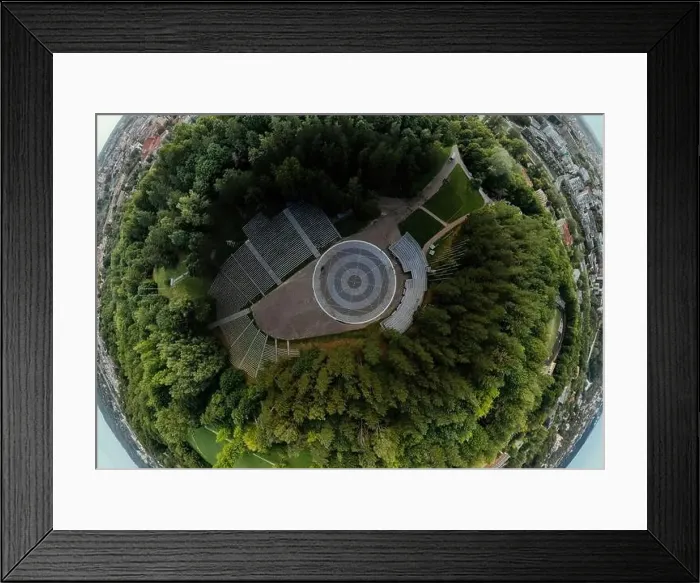 Framed Print : Park on the hill in Vilnius city, the historic center of Lithuania, European city. 360 VR panorama Framed Print : Park on the hill in Vilnius city, the historic center of Lithuania, European city. 360 VR panorama