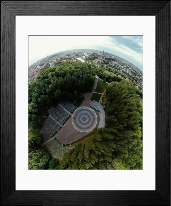 Framed Print : Park on the hill in Vilnius city, the historic center of Lithuania, European city. 360 VR panorama Framed Print : Park on the hill in Vilnius city, the historic center of Lithuania, European city. 360 VR panorama