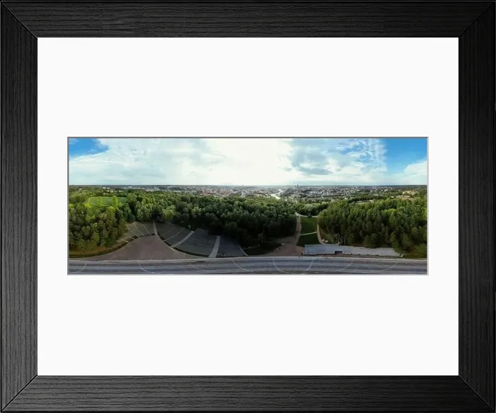 Framed Print : Park on the hill in Vilnius city, the historic center of Lithuania, European city. 360 VR panorama Framed Print : Park on the hill in Vilnius city, the historic center of Lithuania, European city. 360 VR panorama