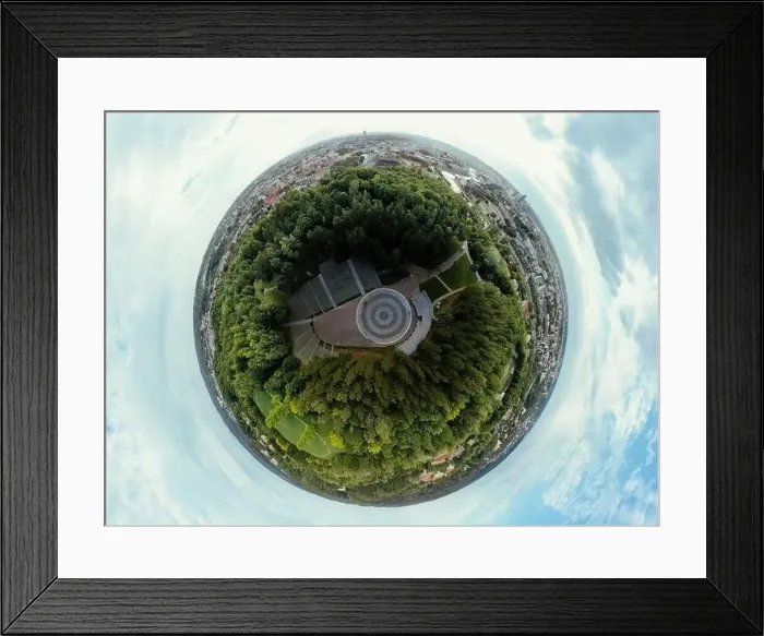 Framed Print : Park on the hill in Vilnius city, the historic center of Lithuania, European city. 360 VR panorama Framed Print : Park on the hill in Vilnius city, the historic center of Lithuania, European city. 360 VR panorama