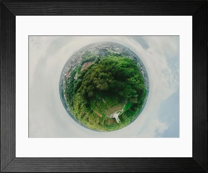 Framed Print : Park on the hill in Vilnius city, the historic center of Lithuania, European city. 360 VR panorama Framed Print : Park on the hill in Vilnius city, the historic center of Lithuania, European city. 360 VR panorama