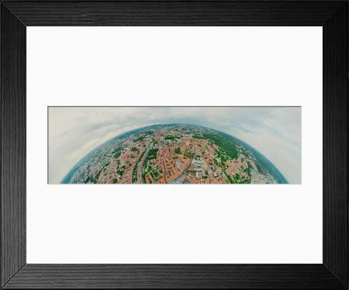 Framed Print : Vilnius Old town, the historic center of Lithuania, European city. 360 VR panorama Framed Print : Vilnius Old town, the historic center of Lithuania, European city. 360 VR panorama