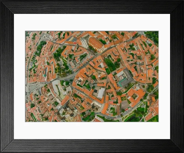 Framed Print : Vilnius Old town, the historic center of Lithuania, European city. 360 VR panorama