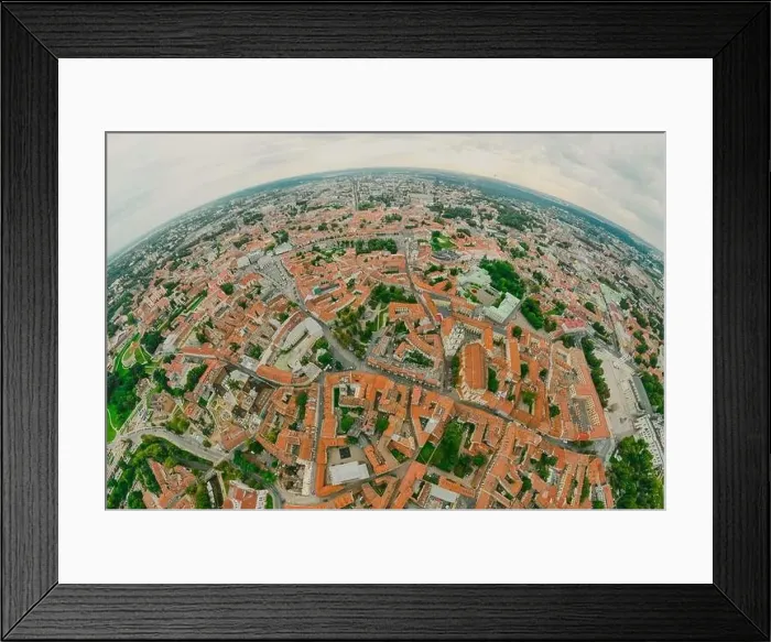 Framed Print : Vilnius Old town, the historic center of Lithuania, European city. 360 VR panorama Framed Print : Vilnius Old town, the historic center of Lithuania, European city. 360 VR panorama