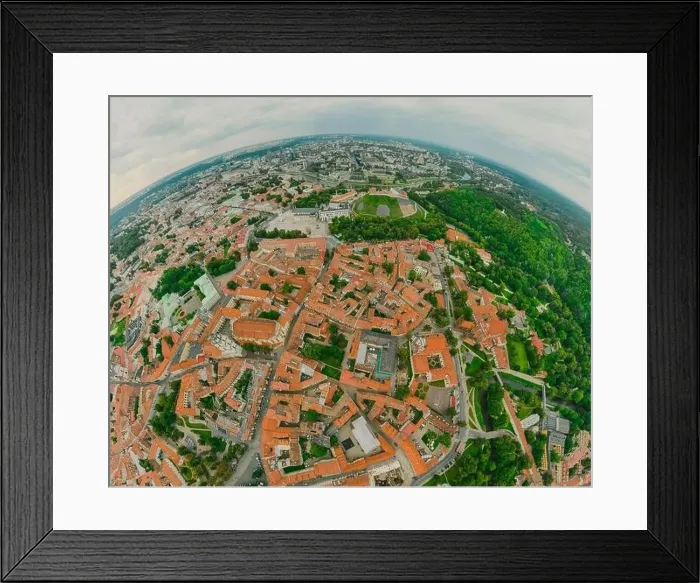 Framed Print : Vilnius Old town, the historic center of Lithuania, European city. 360 VR panorama Framed Print : Vilnius Old town, the historic center of Lithuania, European city. 360 VR panorama