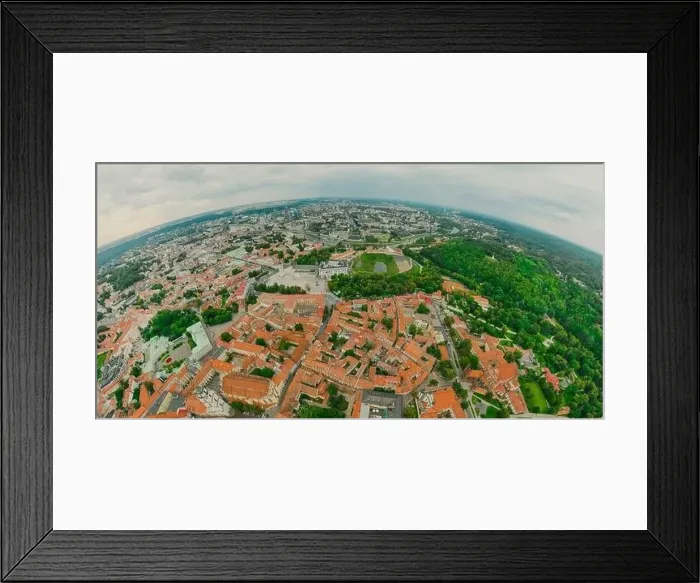 Framed Print : Vilnius Old town, the historic center of Lithuania, European city. 360 VR panorama Framed Print : Vilnius Old town, the historic center of Lithuania, European city. 360 VR panorama