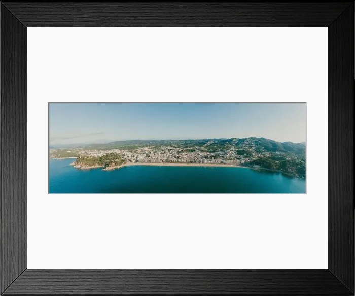 Framed Print : Lloret de Mar on Mediterranean Sea in summer Spain. 360 vr Drone shot Framed Print : Lloret de Mar on Mediterranean Sea in summer Spain. 360 vr Drone shot