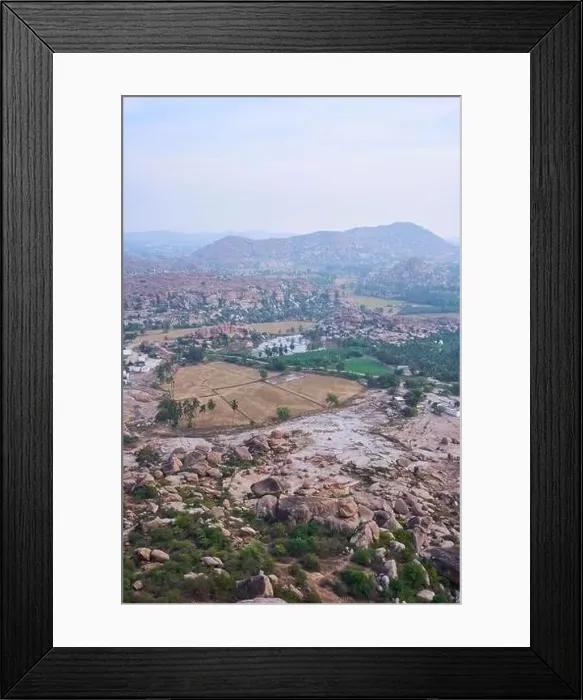 Framed Print : An aerial view of Hampi and farming fields Framed Print : An aerial view of Hampi and farming fields