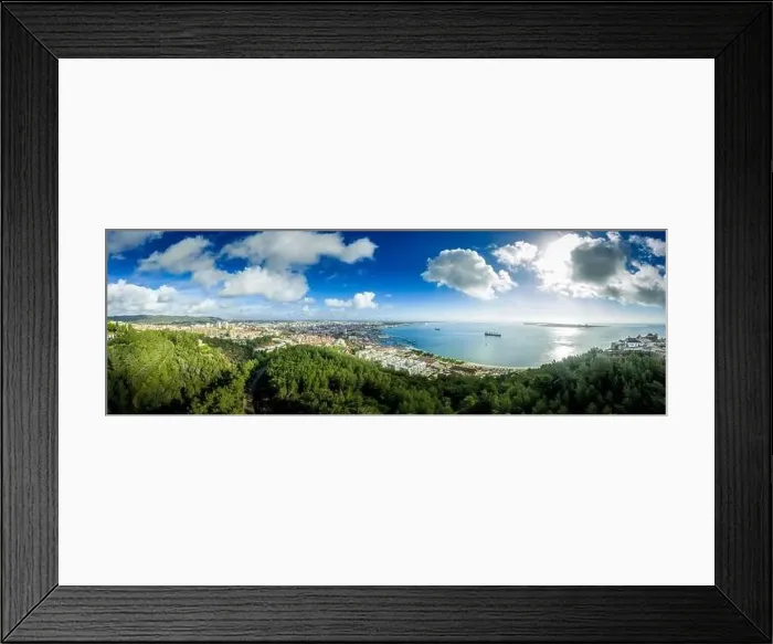 Framed Print : Aerial view of Fortress Sao Filipe in Setubal Portugal star shape fort for cannons