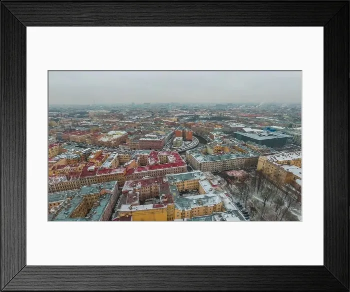 Framed Print : St. Petersburg in winter, view from above. Shot on a drone Framed Print : St. Petersburg in winter, view from above. Shot on a drone