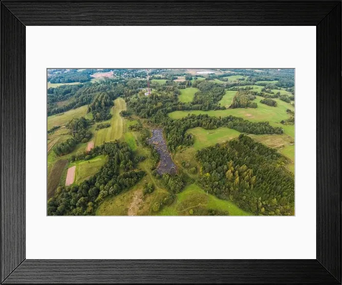 Framed Print : late autumn in the forest. Shot on a drone Framed Print : late autumn in the forest. Shot on a drone