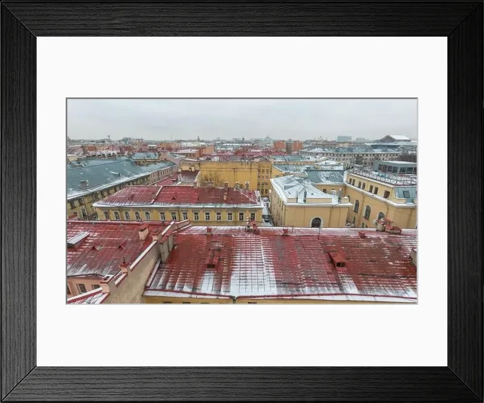 Framed Print : St. Petersburg in winter, view from above. Shot on a drone Framed Print : St. Petersburg in winter, view from above. Shot on a drone