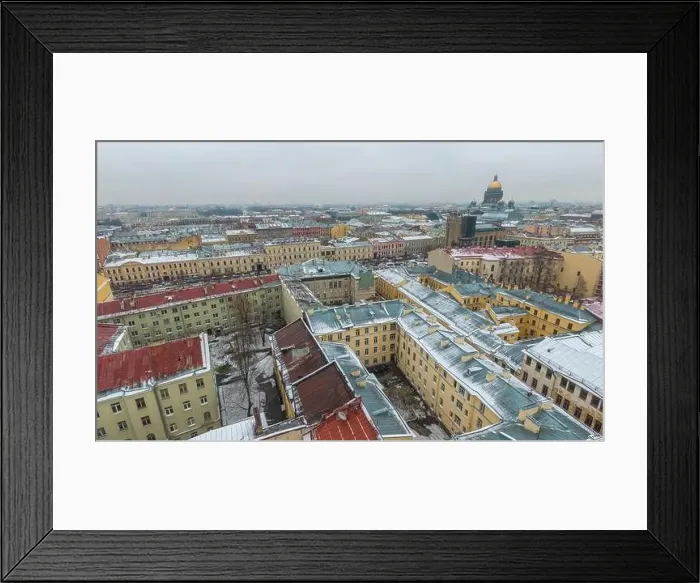 Framed Print : St. Petersburg in winter, view from above. Shot on a drone Framed Print : St. Petersburg in winter, view from above. Shot on a drone