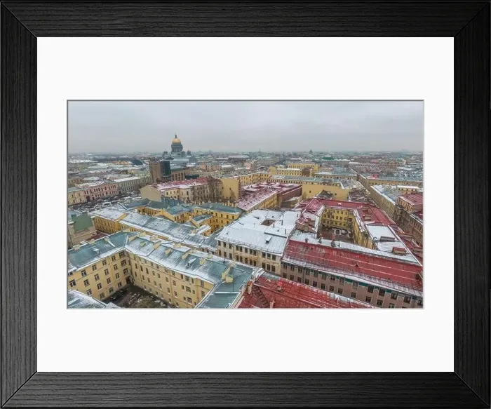 Framed Print : St. Petersburg in winter, view from above. Shot on a drone Framed Print : St. Petersburg in winter, view from above. Shot on a drone