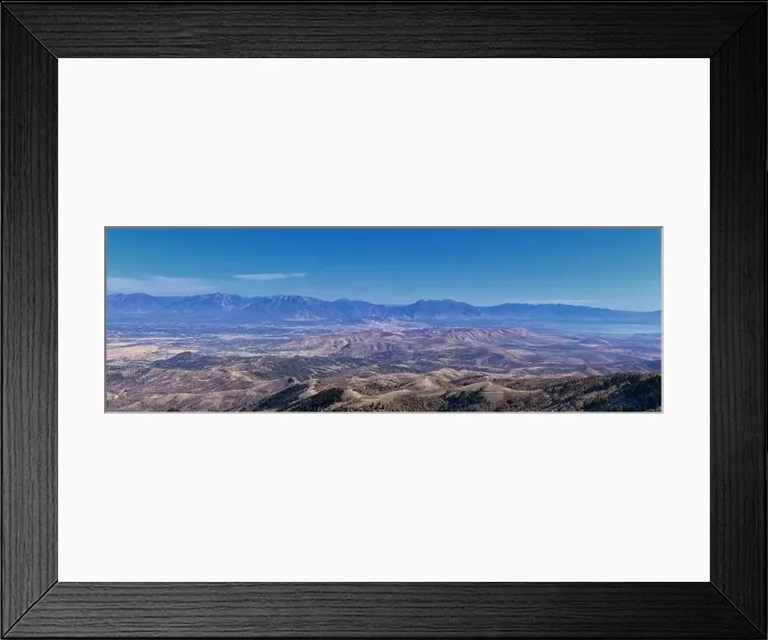 Framed Print : Wasatch Front Rocky Mountain landscapes from Oquirrh range looking at Utah Lake during fall Framed Print : Wasatch Front Rocky Mountain landscapes from Oquirrh range looking at Utah Lake during fall