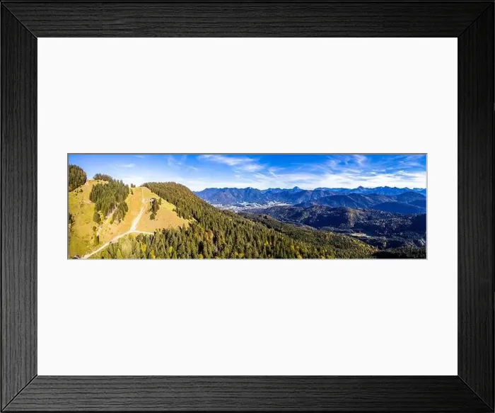 Framed Print : Brauneck mountain in autumn. Aerial Panorama. Lenggries, Bavaria, Germany. New Schroedlestein Ski Lift Framed Print : Brauneck mountain in autumn. Aerial Panorama. Lenggries, Bavaria, Germany. New Schroedlestein Ski Lift