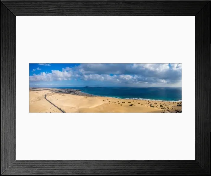 Framed Print : Fuerteventura, Corralejo sand dunes nature park. Beautiful Aerial Shot. Canary Islands, Spain Framed Print : Fuerteventura, Corralejo sand dunes nature park. Beautiful Aerial Shot. Canary Islands, Spain