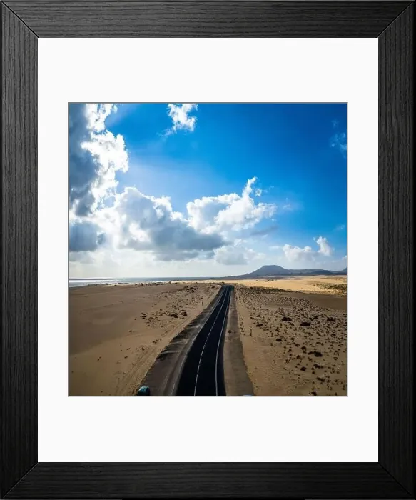 Framed Print : Fuerteventura, Corralejo sand dunes nature park. Beautiful Aerial Shot. Canary Islands, Spain Framed Print : Fuerteventura, Corralejo sand dunes nature park. Beautiful Aerial Shot. Canary Islands, Spain